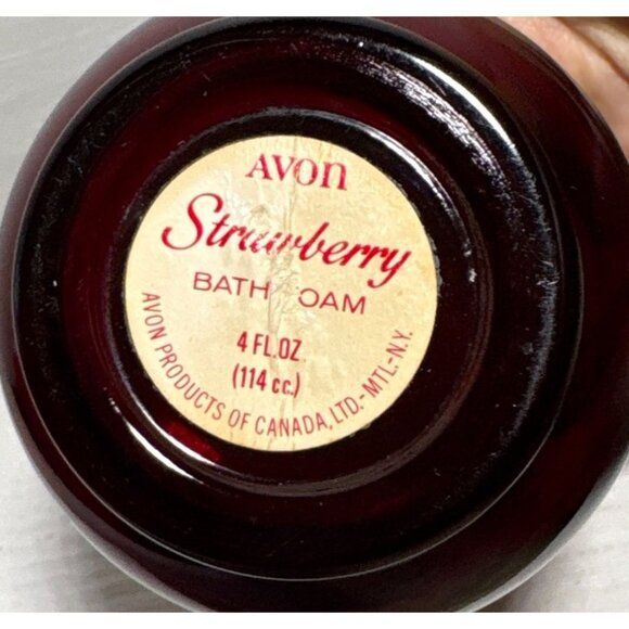 Avon Ruby Red Cruet Pitcher Decanter With Stopper Vintage Strawberry Bath Empty - Picture 4 of 6